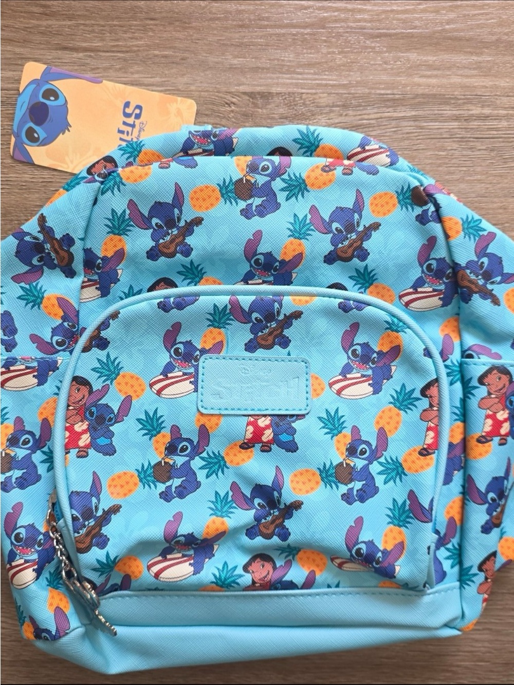 Disney Lilo & Stitch Kids Blue Printed Mini Backpack. New